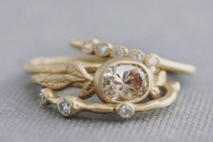 botanical natural diamond ring set