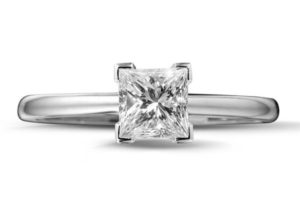 white gold princess cut diamond solitaire ring